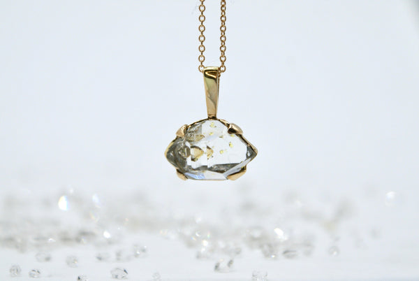 Petroleum Quartz Necklace, 14k gold