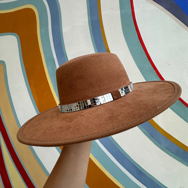 Disco Mandala Hat - Camel and Rose Petals, size L