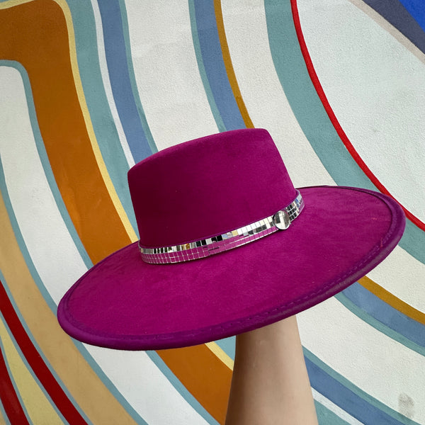 Disco Mandala Hat - Magenta + Silver Moons, size XL