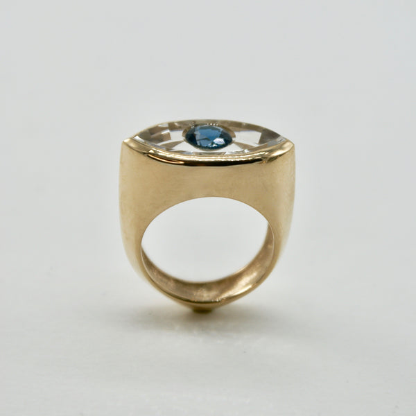 Evil Eye ring, 14k gold, size 7
