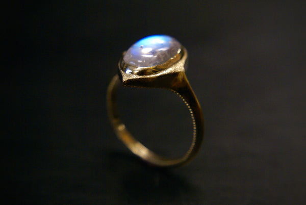 Moonstone Marrakesh ring, 14k gold