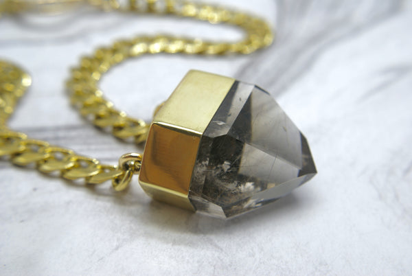 Grand Crystal pendant - rutilated quartz