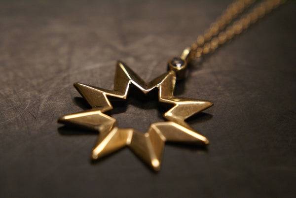 Open Star pendant, 14k gold