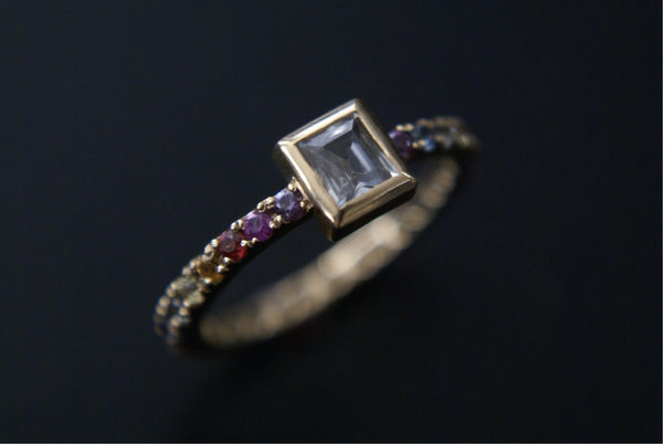 Rainbow Sapphire ring, size 7.75