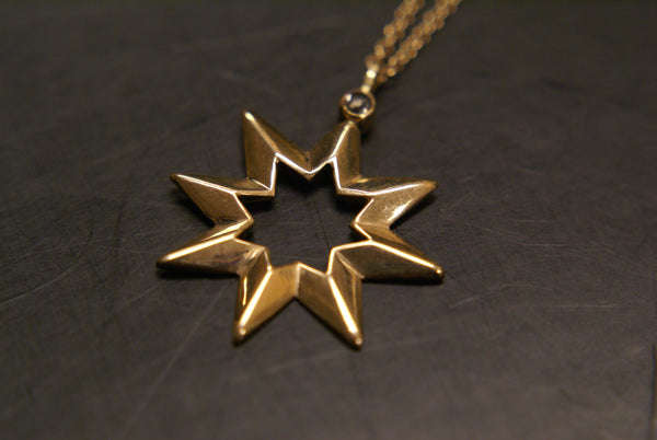 Open Star pendant, 14k gold